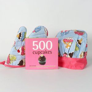 Kids Baking Trio; Cupcake Chef Hat, Cupcake Mitt & Cupcake Book
